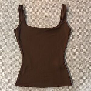 Fitted double lined Brown Women's Tank Top